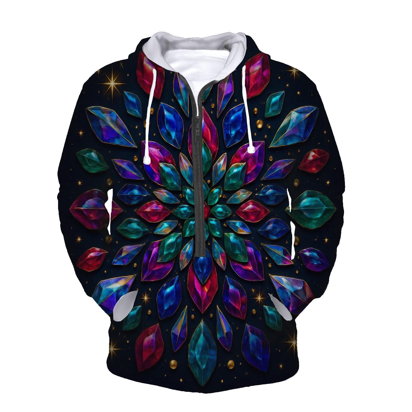 Jewel Prism Bloom Mandala heavyweight hoodies