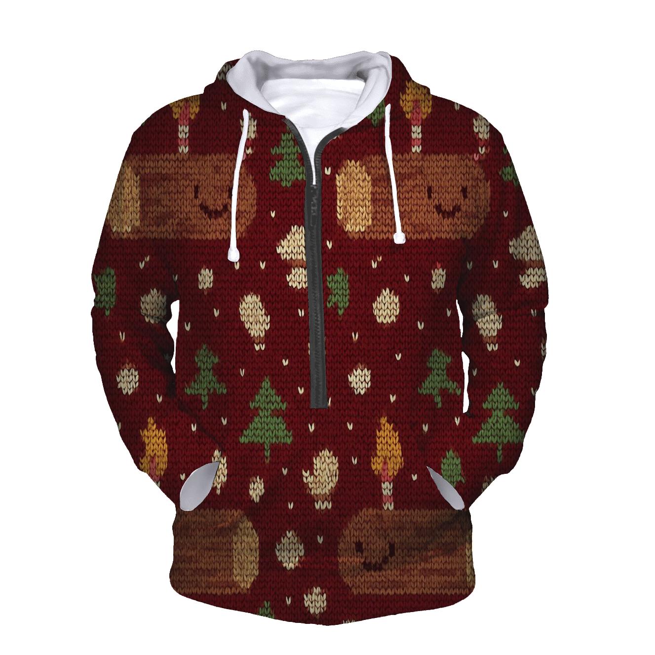 Jolly Yule Log Pixel Parade Design printed hoodies