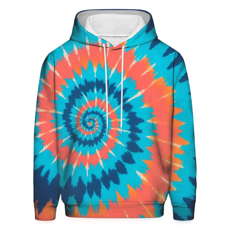 Solar Flare Spiral Overdye Whorl heavyweight hoodies