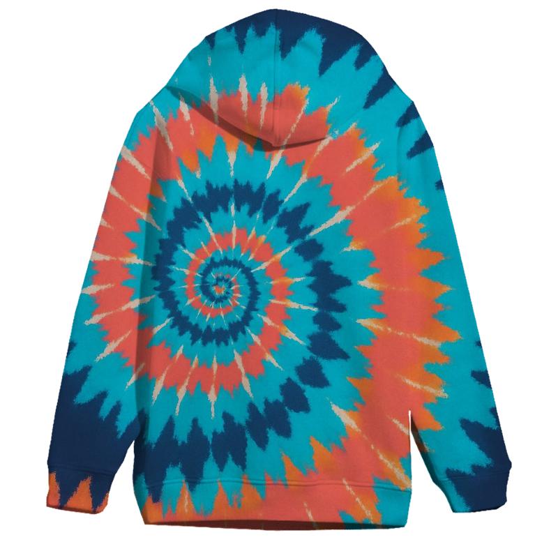 Solar Flare Spiral Overdye Whorl heavyweight hoodies