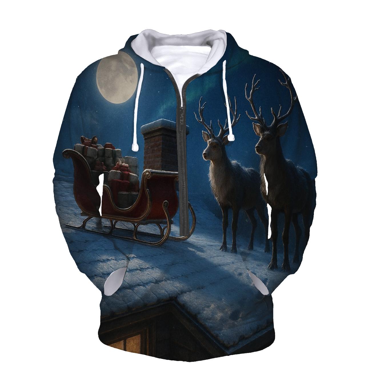 Midnight Sleigh On A Frosted Rooftop hoodie trends