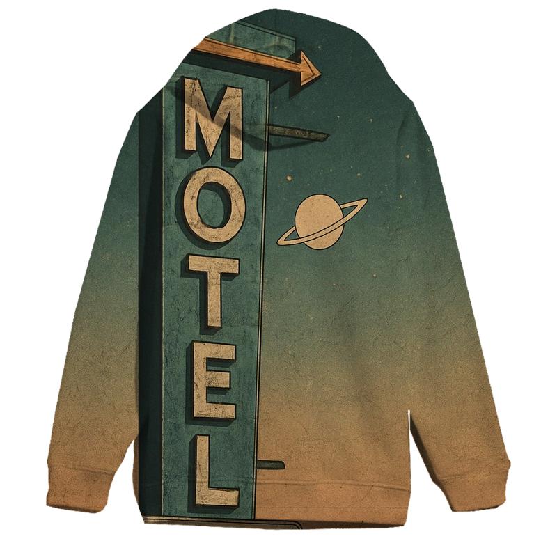 Vintage Space Age Motel Sign zip-up hoodies