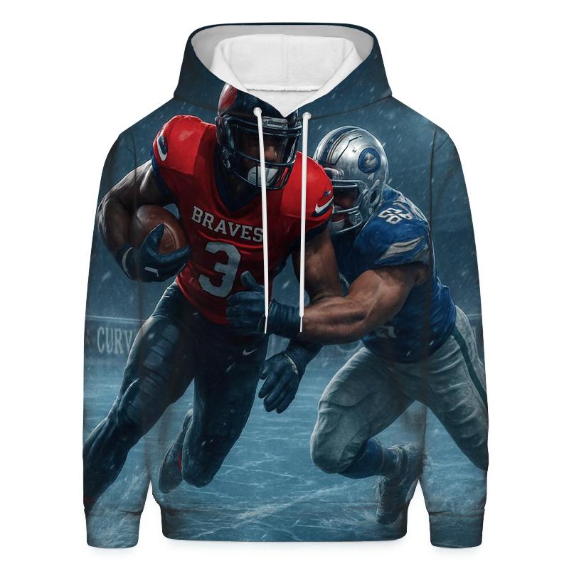 Frozen River Goal Line Clash Braves Vs Cubs heavyweight hoodies