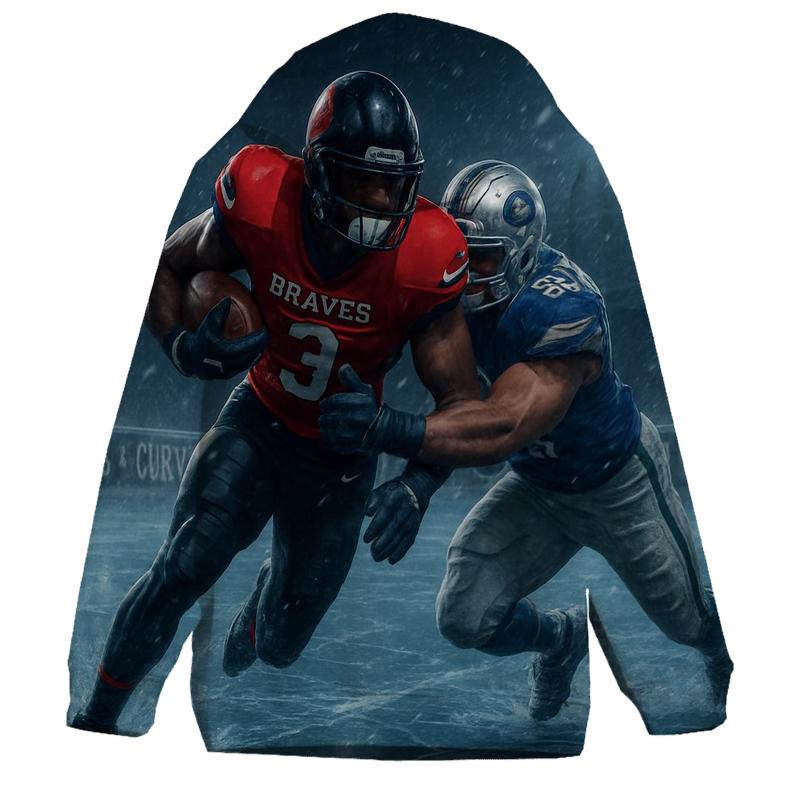 Frozen River Goal Line Clash Braves Vs Cubs heavyweight hoodies