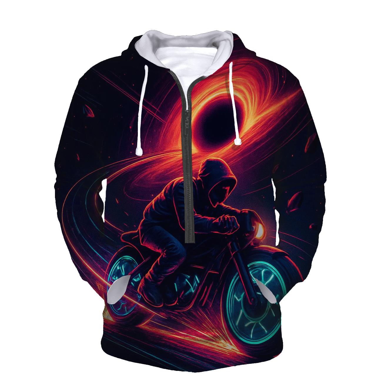Black Hole Street Racer printed hoodies
