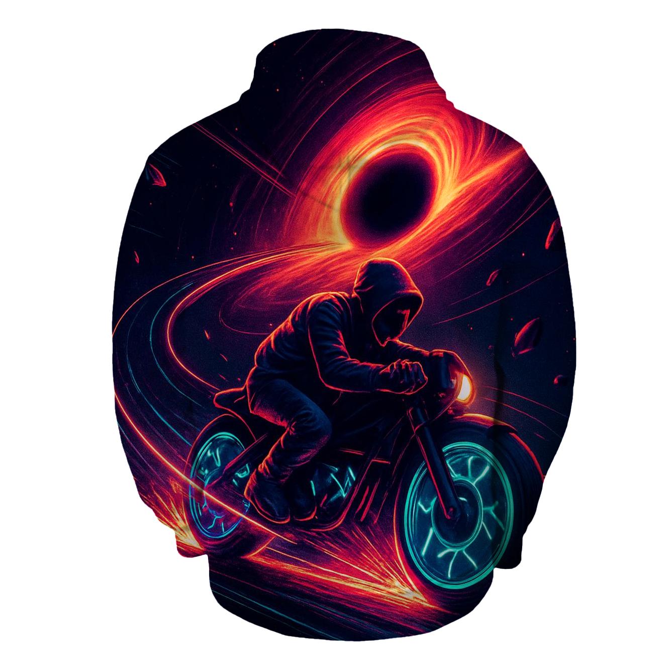 Black Hole Street Racer printed hoodies