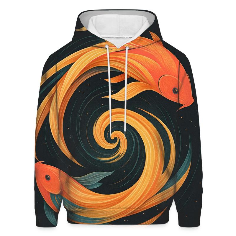 Solar Wind Koi Spiral pullover hoodies
