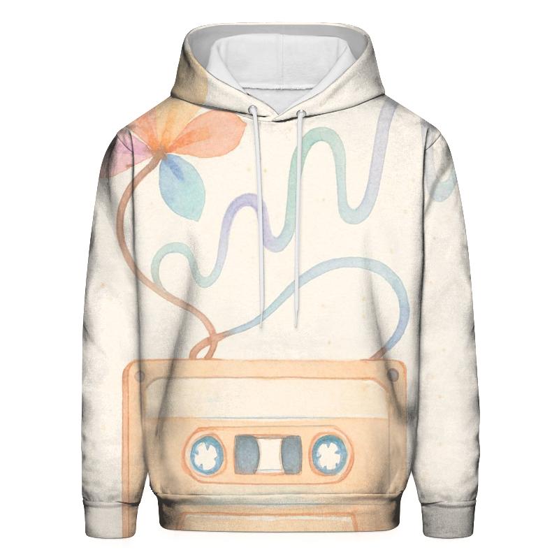 Watercolor Cassette Bloom premium hoodies