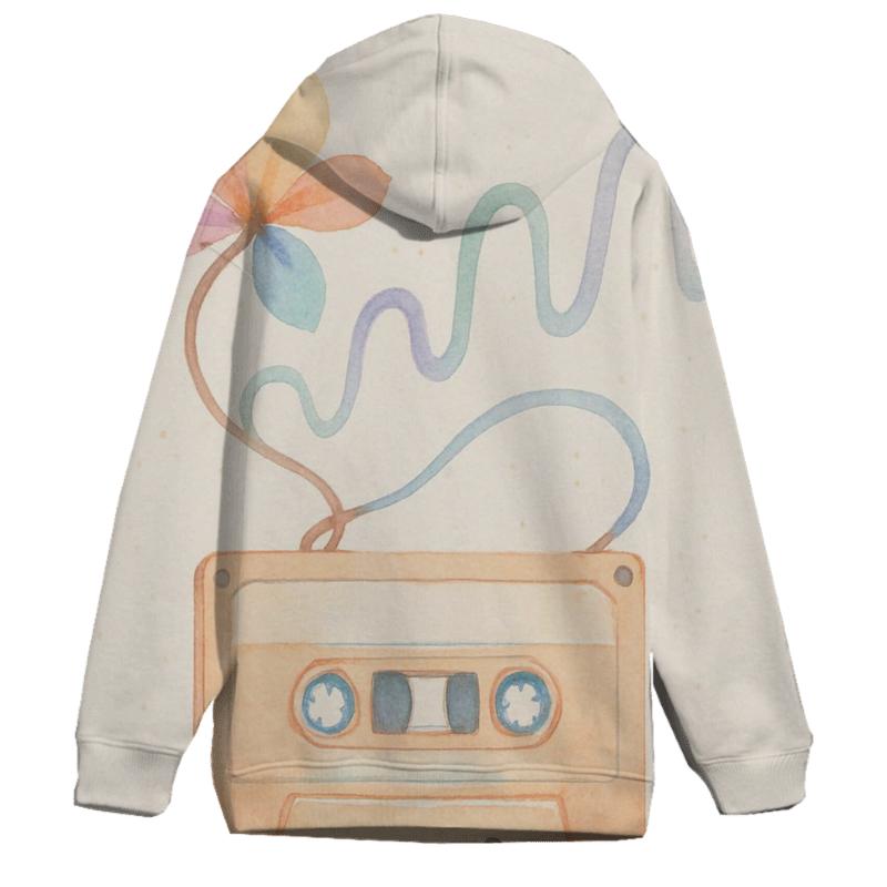 Watercolor Cassette Bloom premium hoodies