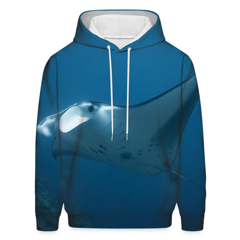 Thermocline Glide Reef Manta Ray graphic hoodies