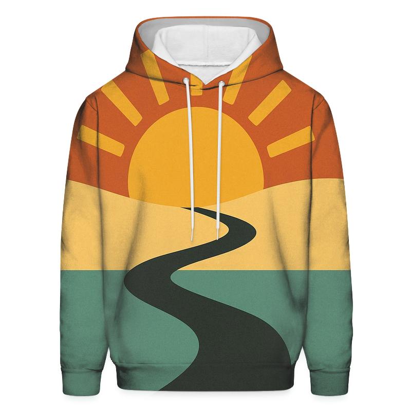 Desert Roadtrip Horizon Blocks printed hoodies