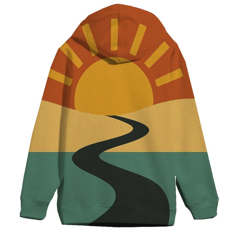 Desert Roadtrip Horizon Blocks printed hoodies