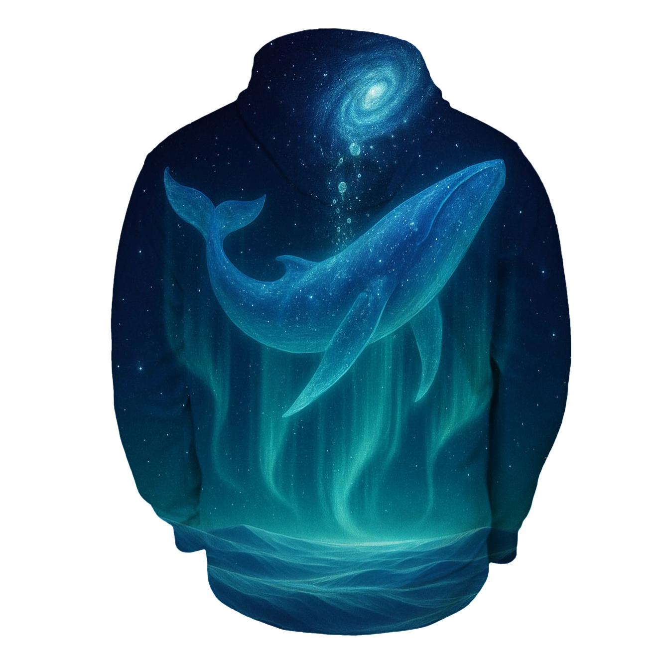 Aurora Whale Over Crystal Dunes printed hoodies