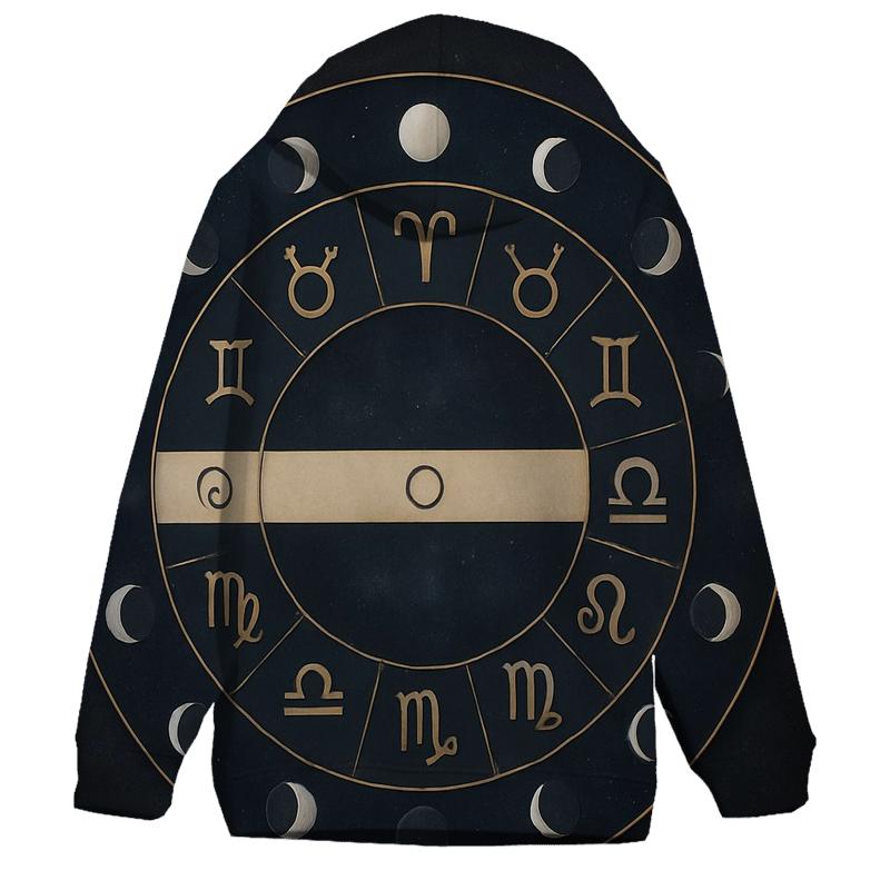 Zodiac Wheel With Lunar Nodes Chart custom hoodies