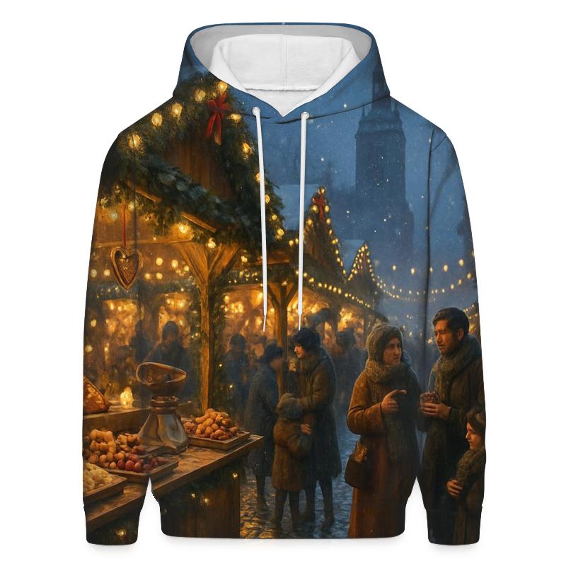 Christmas Market Under Lantern Snow hoodies fashion
