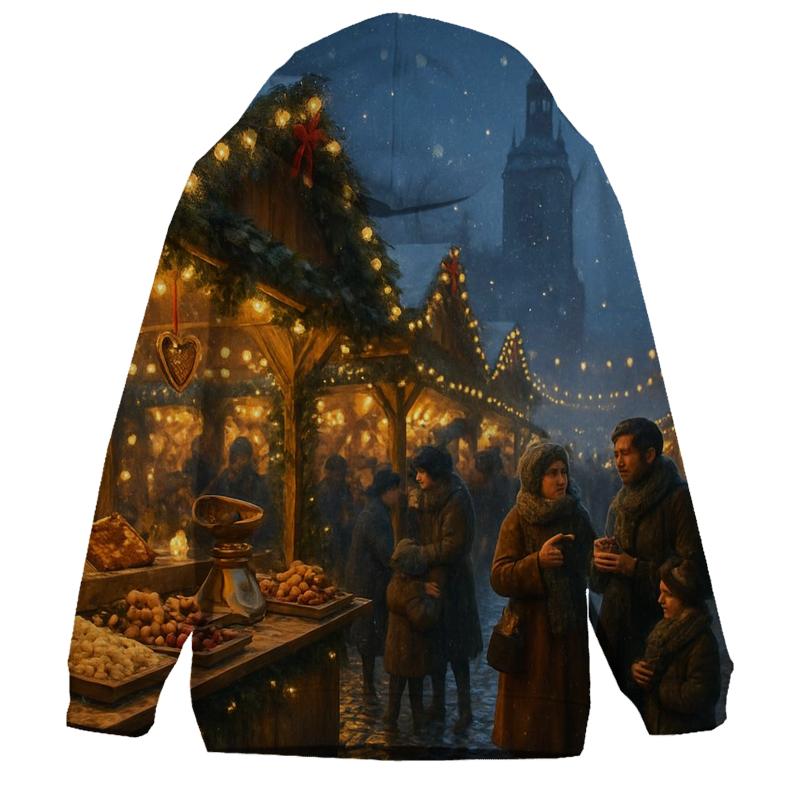 Christmas Market Under Lantern Snow hoodies fashion