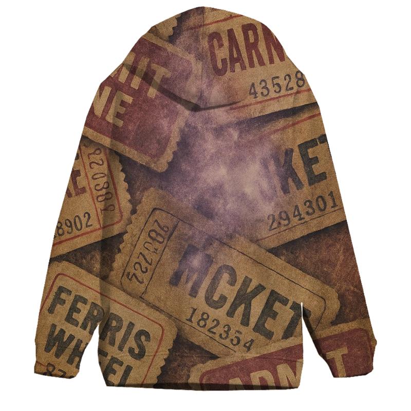 Weathered Cosmic Carnival Ticket Collage hoodie designs