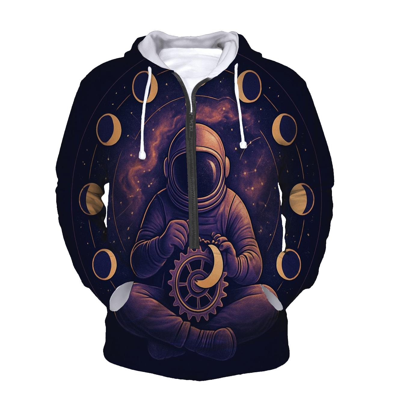 Moon Phase Clockmaker Nebula embroidered hoodies