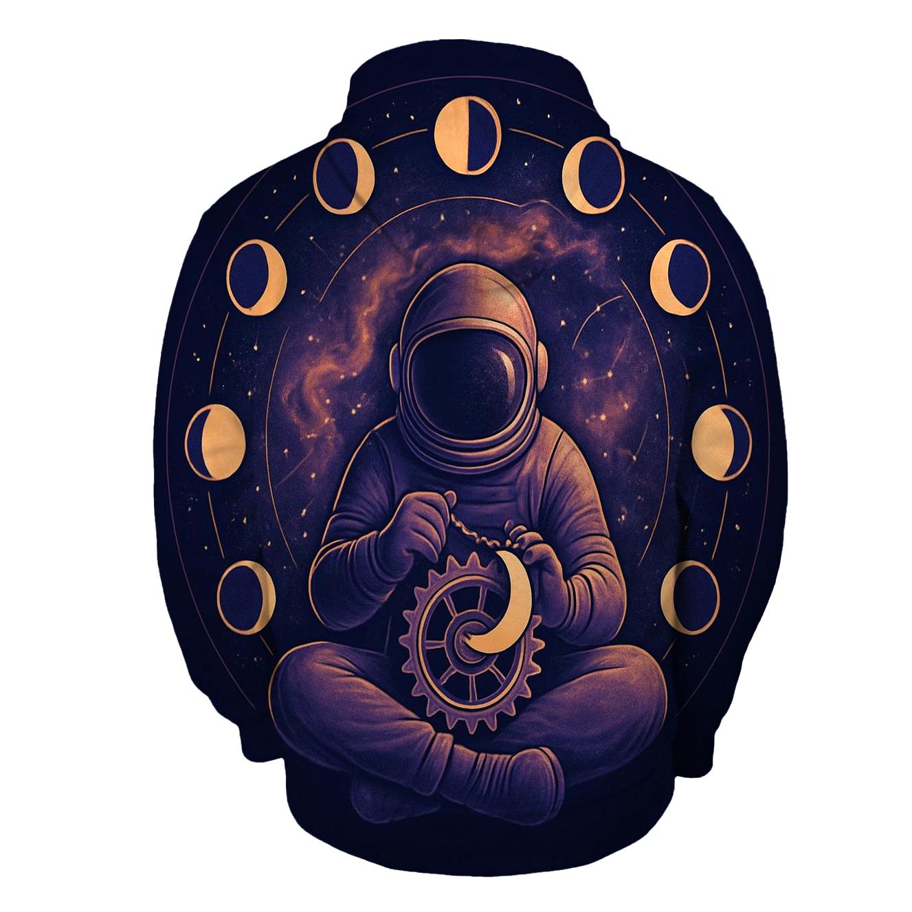 Moon Phase Clockmaker Nebula embroidered hoodies