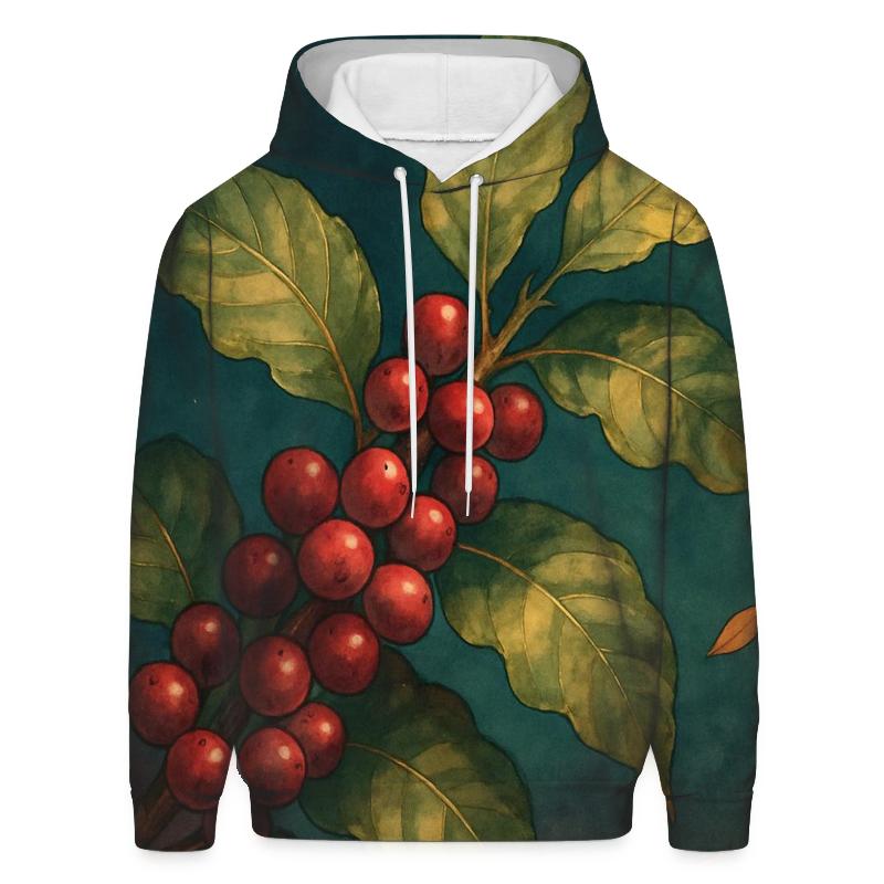 Coffee Cherry Night Branch printed hoodies