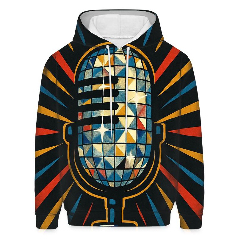 Disco Prism Microphone embroidered hoodies