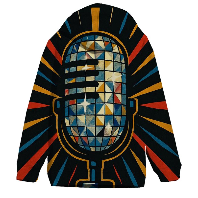 Disco Prism Microphone embroidered hoodies