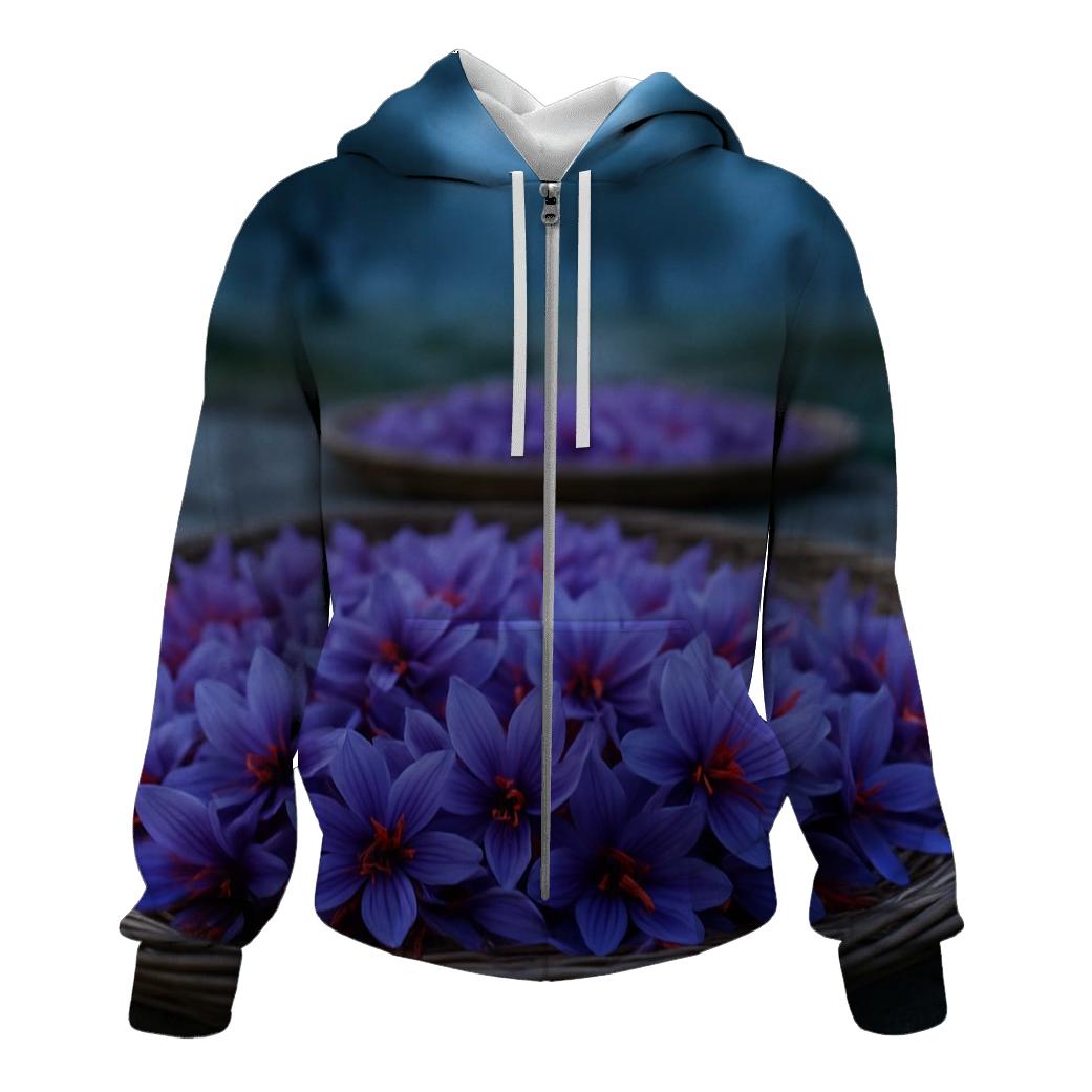 Saffron Crocus Harvest Trays At Dawn pullover hoodies