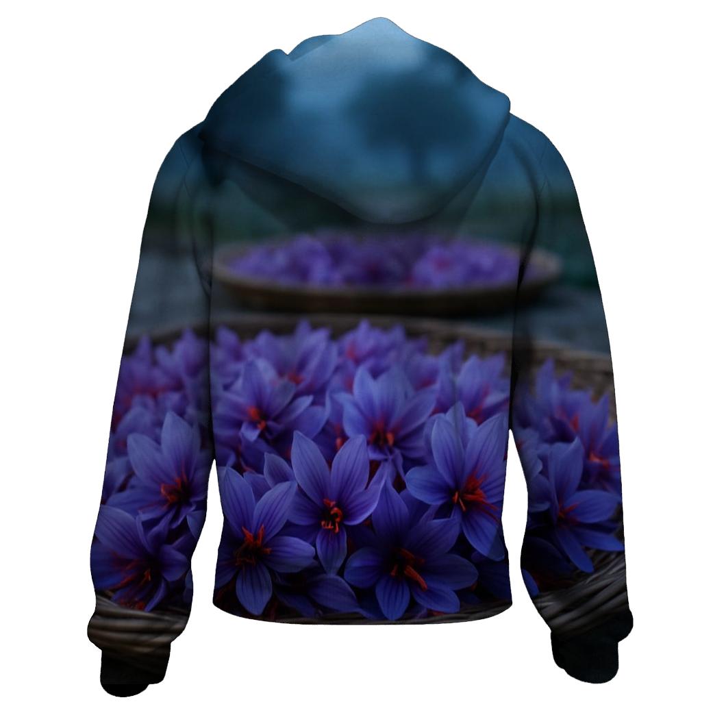 Saffron Crocus Harvest Trays At Dawn pullover hoodies