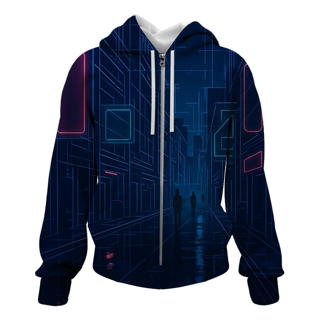 Neon Rain City Blueprint hoodie designs