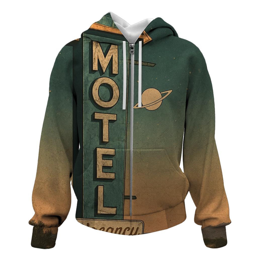 Vintage Space Age Motel Sign lightweight hoodies