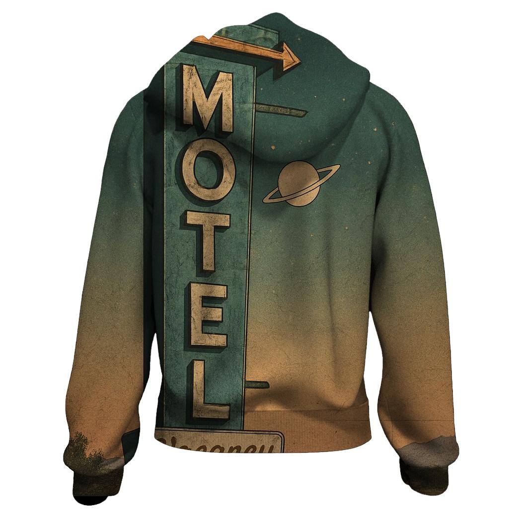 Vintage Space Age Motel Sign lightweight hoodies