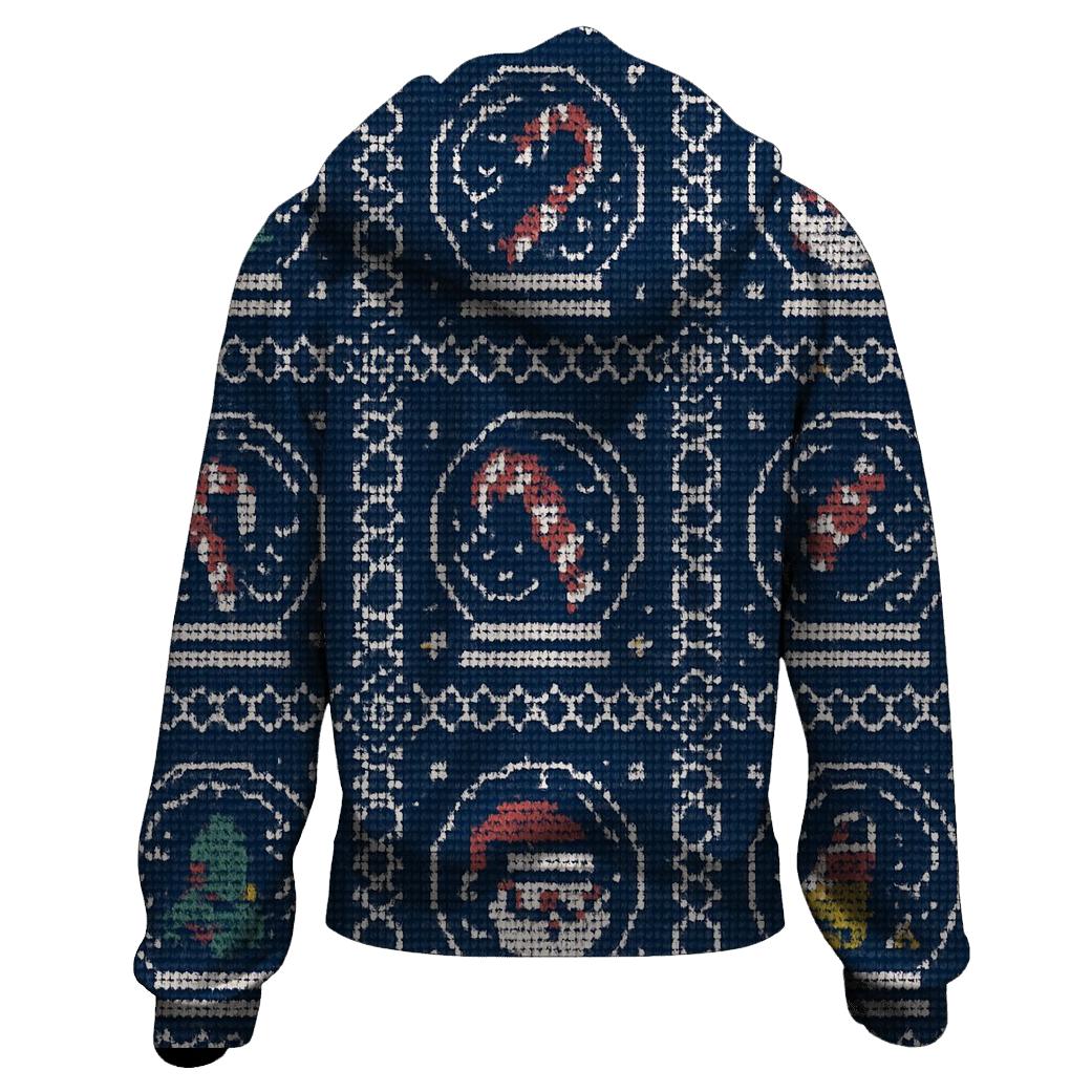 Tinsel Tornado Snow Globe Grid Design zip-up hoodies
