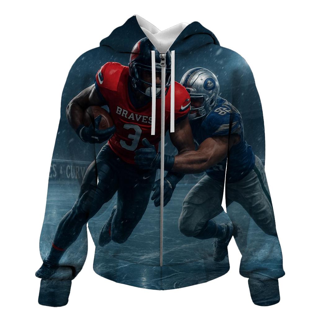 Frozen River Goal Line Clash Braves Vs Cubs heavyweight hoodies