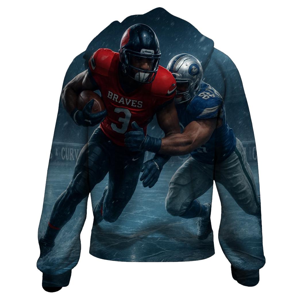 Frozen River Goal Line Clash Braves Vs Cubs heavyweight hoodies