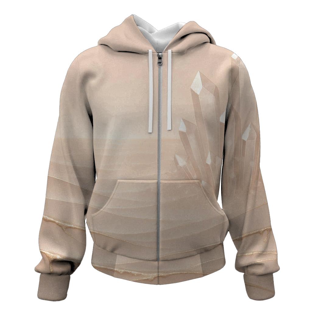 Champagne Crystal Tides zip-up hoodies