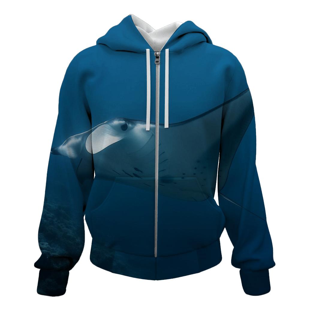 Thermocline Glide Reef Manta Ray heavyweight hoodies