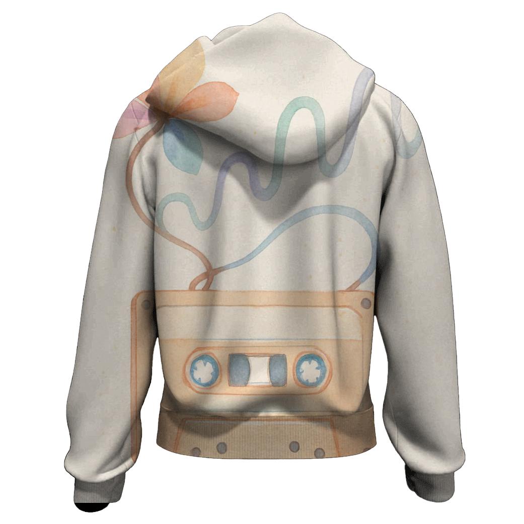 Watercolor Cassette Bloom lightweight hoodies