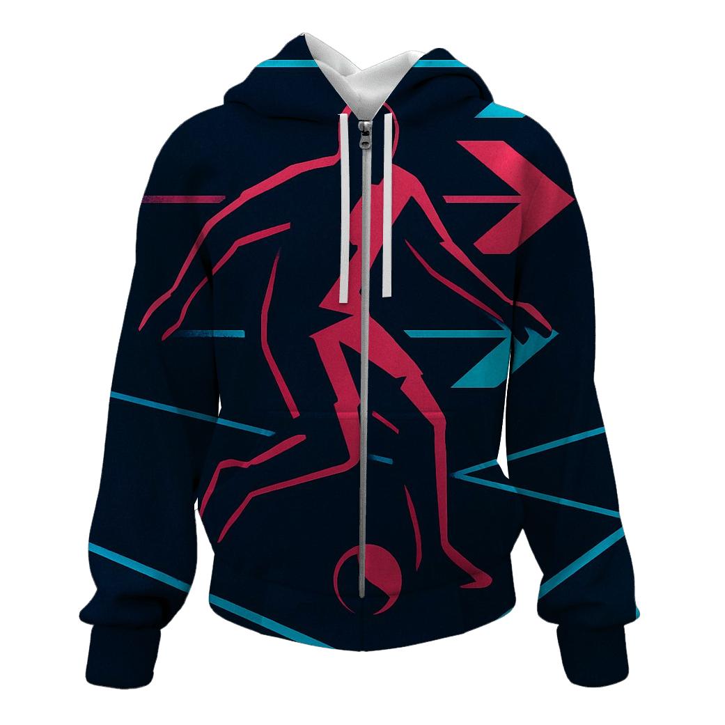 Neon Night Futsal Geometry zip-up hoodies