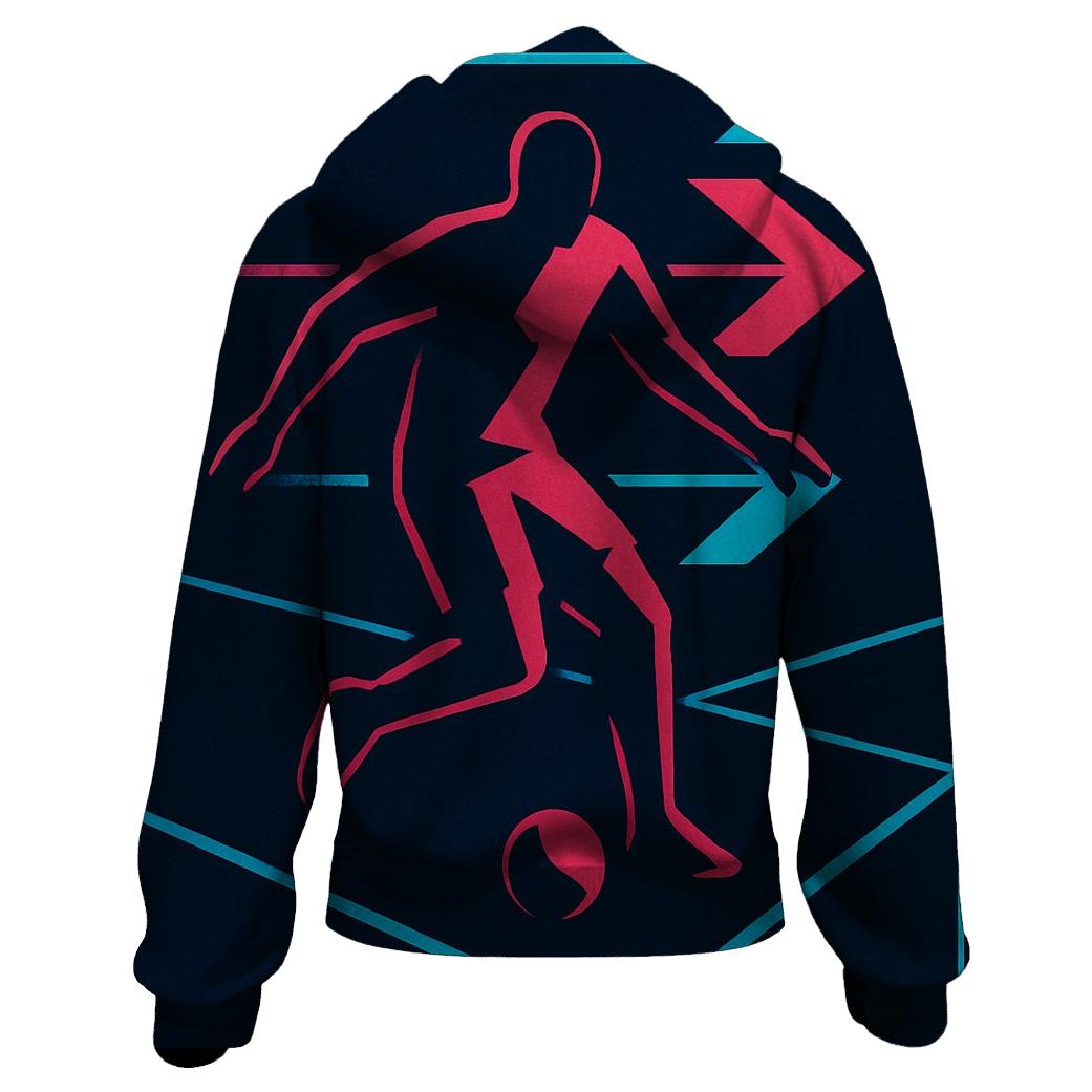 Neon Night Futsal Geometry zip-up hoodies