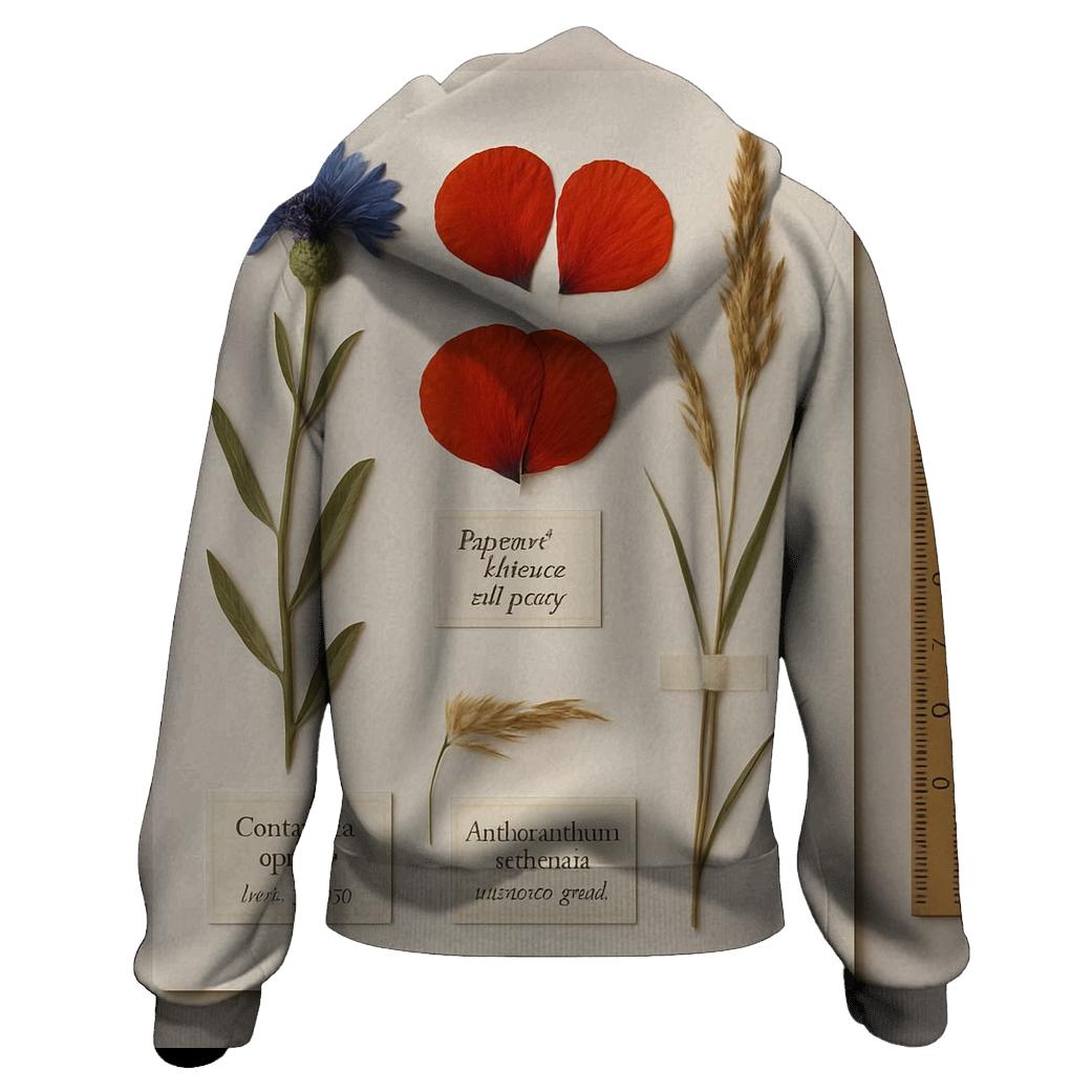 Pressed Wildflower Herbarium Page With Field Labels lightweight hoodies