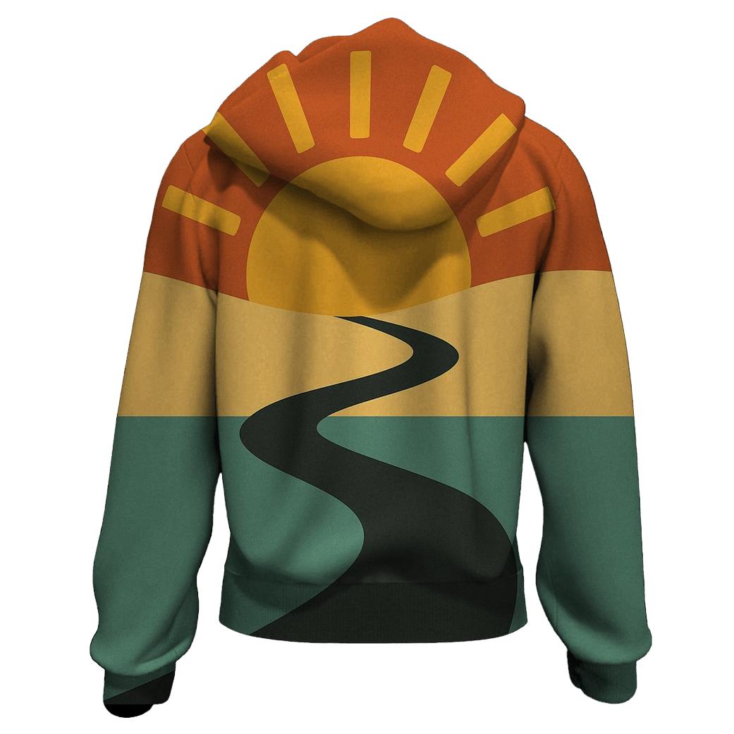 Desert Roadtrip Horizon Blocks zip-up hoodies