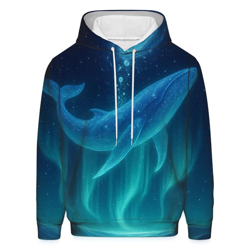 Aurora Whale Over Crystal Dunes heavyweight hoodies