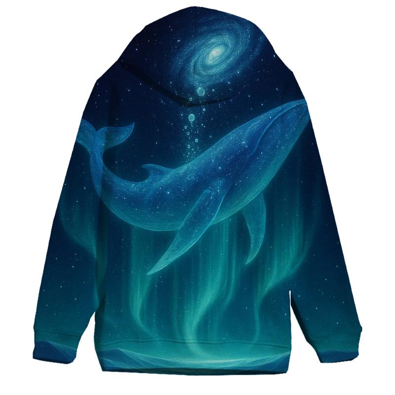 Aurora Whale Over Crystal Dunes heavyweight hoodies