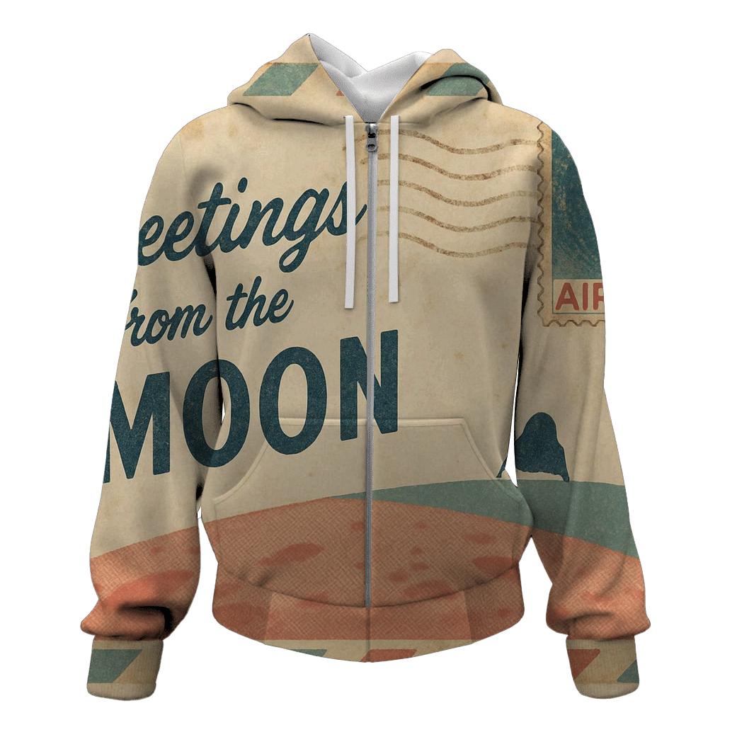 Retro Air Mail Postcard From The Moon hoodie trends
