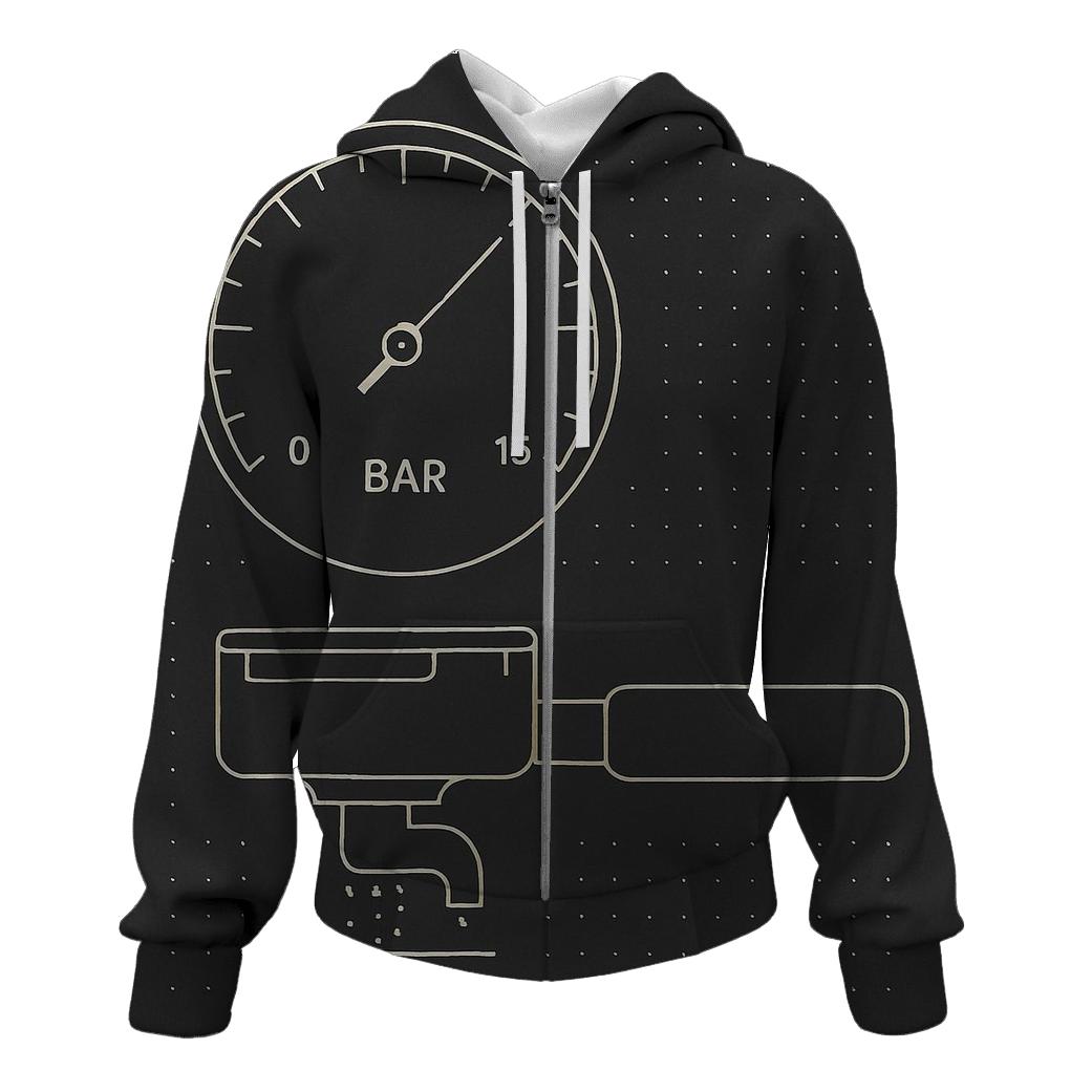 Espresso Gauge Diagram zip-up hoodies