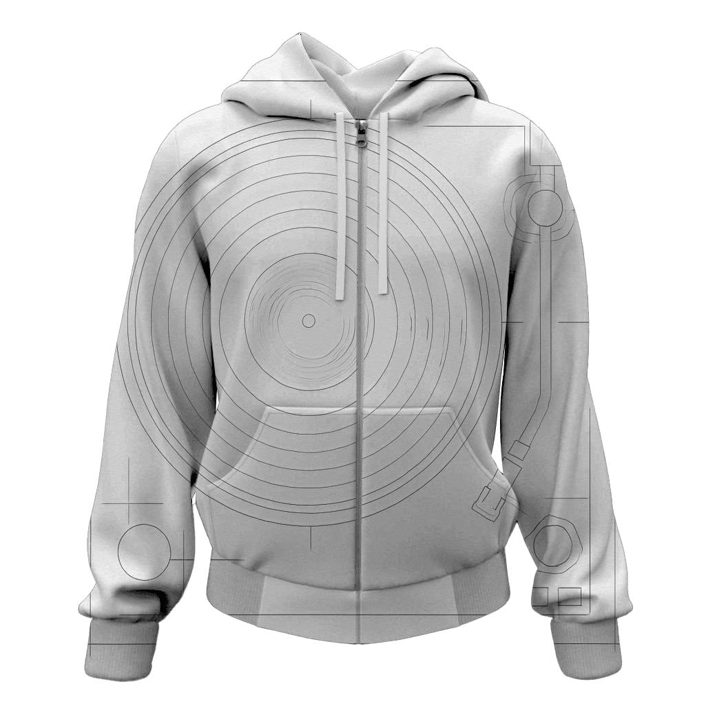 Monochrome Turntable Blueprint hoodies fashion