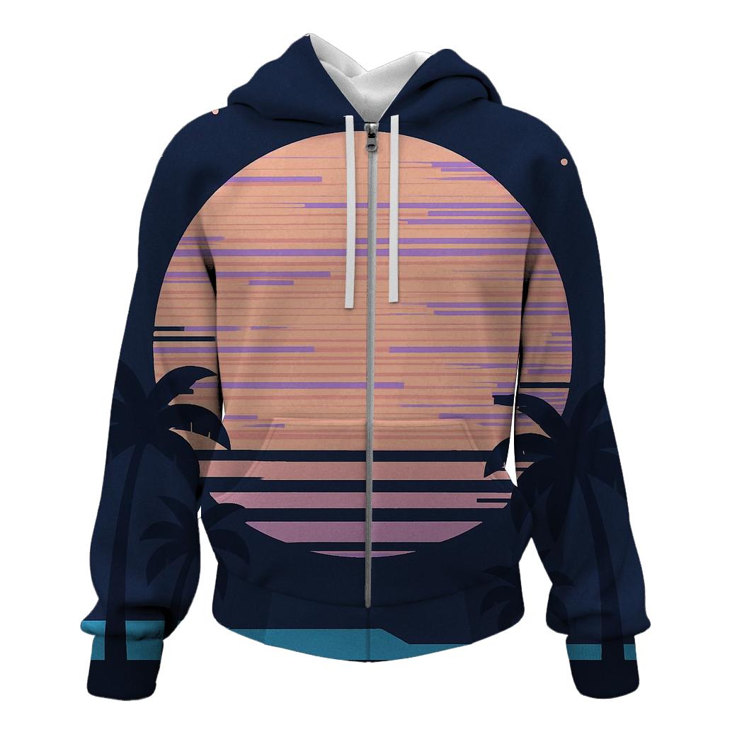 VHS Moonrise Scanlines designer hoodies