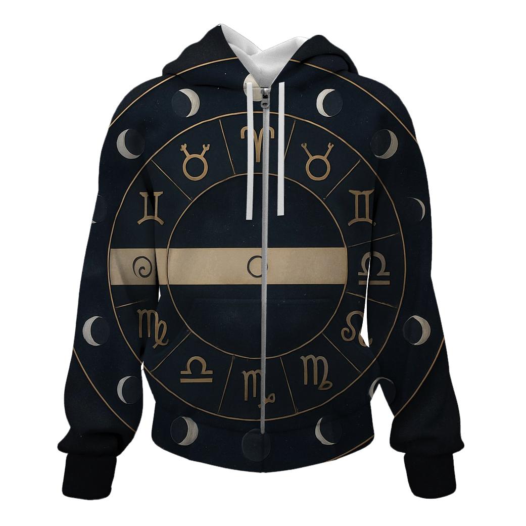 Zodiac Wheel With Lunar Nodes Chart pullover hoodies
