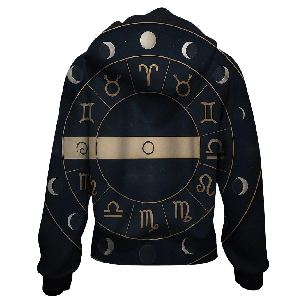 Zodiac Wheel With Lunar Nodes Chart pullover hoodies
