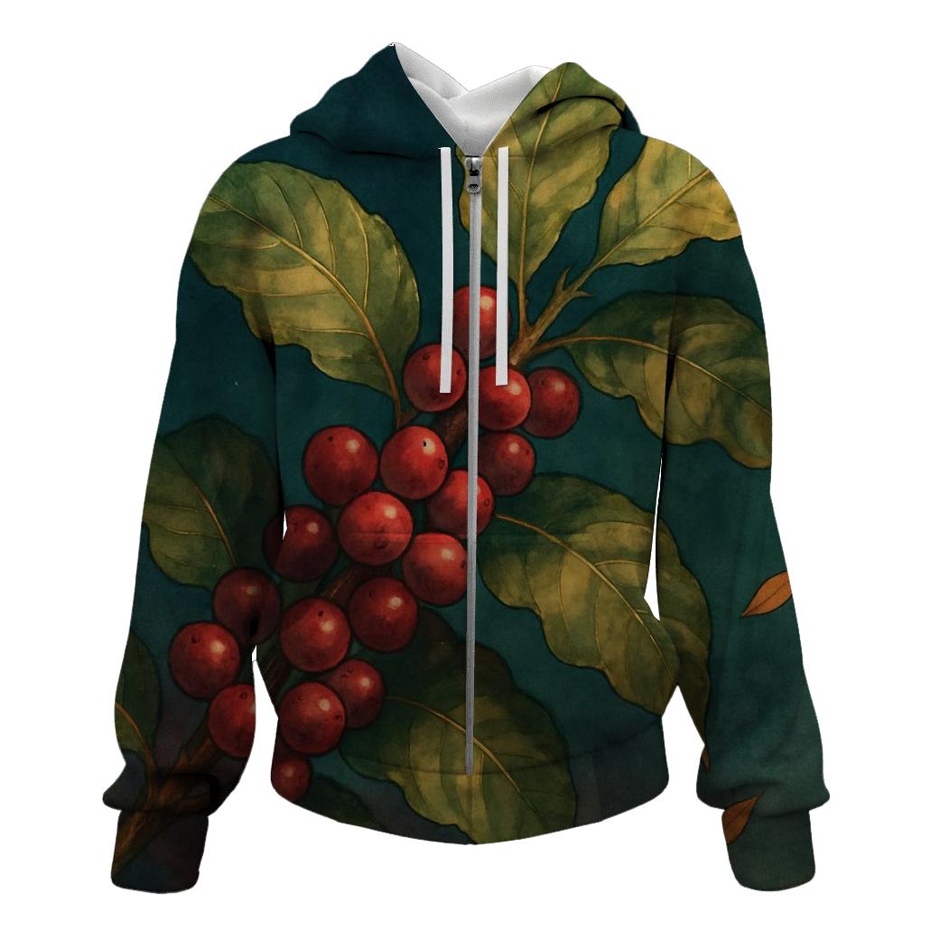 Coffee Cherry Night Branch graphic hoodies